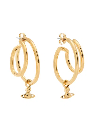 Vivienne Westwood The Ronda Layered Hoop Earrings In Gold
