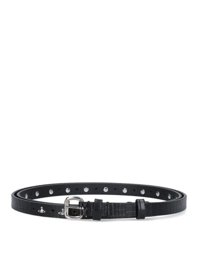Vivienne Westwood Thin Belt In Black