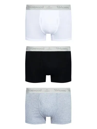 VIVIENNE WESTWOOD VIVIENNE WESTWOOD THREE PACK BOXER GREY BAND CLOTHING
