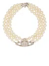Vivienne Westwood Three Row Pearl Bas Relief Accessories