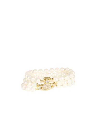 Vivienne Westwood Three Rows Of Pearl Bracelets