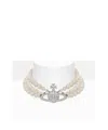 Vivienne Westwood Three Rows Of Pearl Necklaces In Yellow