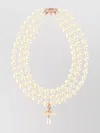 Vivienne Westwood Three Strand Pearl Drop Choker Necklace