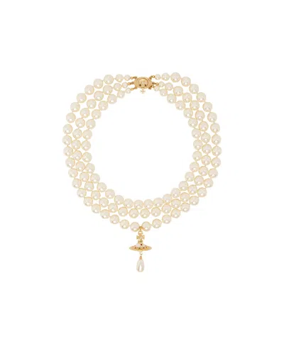 Vivienne Westwood Three-row Pendant Necklace In Yellow