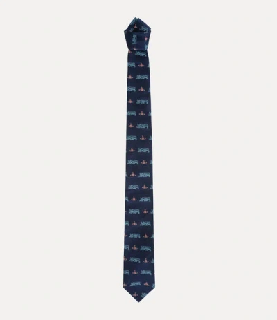 Vivienne Westwood Tie 7cm Blue Lion Men