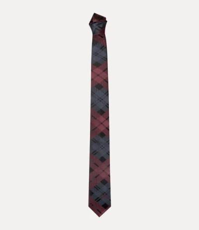 Vivienne Westwood Tie 7cm Bordeaux Moonshine Tartan Men In Multi