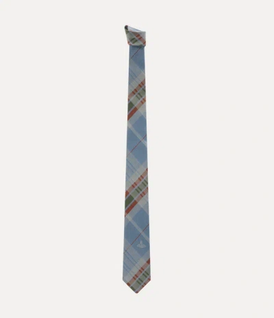 Vivienne Westwood Tie 7cm Light Blue Tartan Men