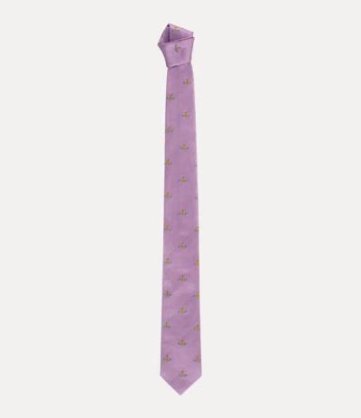 Vivienne Westwood Tie 7cm Lilac Multi Orb Men In Purple