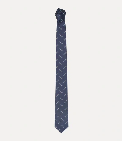 Vivienne Westwood Tie 7cm Navy Blue Chaos Men