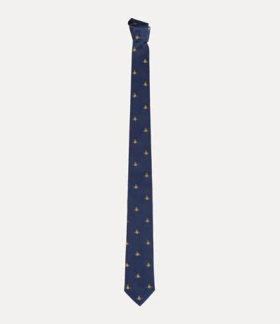Vivienne Westwood Tie 7cm Navy Blue Multiorb Men