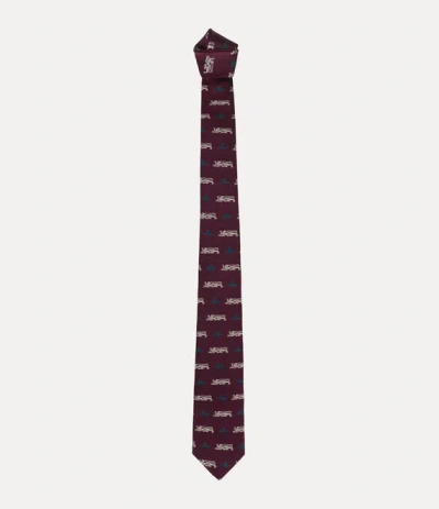 Vivienne Westwood Tie 7cm Oxblood Lion Men In Burgundy