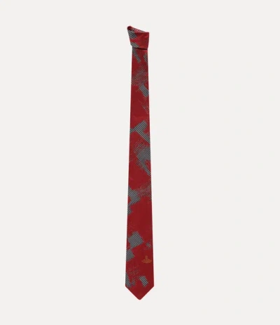 Vivienne Westwood Tie 7cm Red Gingham/crosses Men