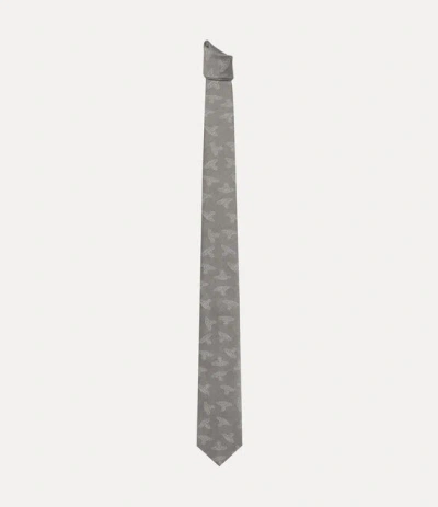 Vivienne Westwood Tie 7cm Stone-grey Tonal Anglo Orb Men