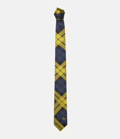 Vivienne Westwood Tie 7cm Yellow Moonshine Tartan Men In Multi