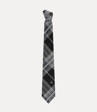 Vivienne Westwood Tie 8.5cm Black Tartan Men