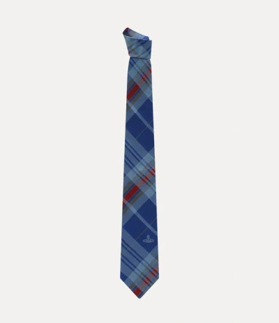 Vivienne Westwood Tie 8.5cm Blue Tartan Men