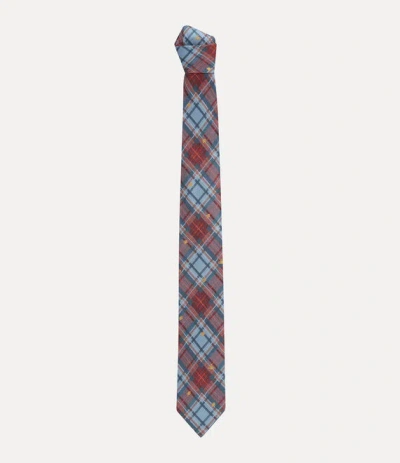 Vivienne Westwood Tie 8.5cm Light Blue Louth Tartan Men