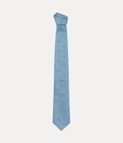 Vivienne Westwood Tie 8.5cm Light Blue Multi Orb Men