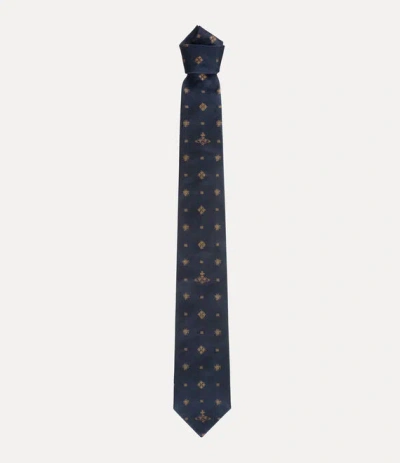 Vivienne Westwood Tie 8.5cm Navy Blue Ikat Men