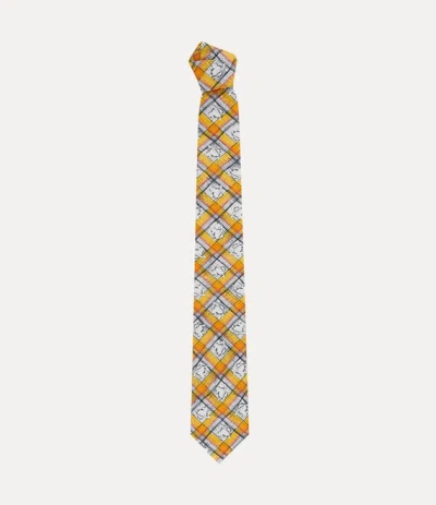 Vivienne Westwood Tie 8.5cm Yellow Check Orbs Men