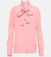 Vivienne Westwood Tie-neck Crêpe Blouse In Pink Neon