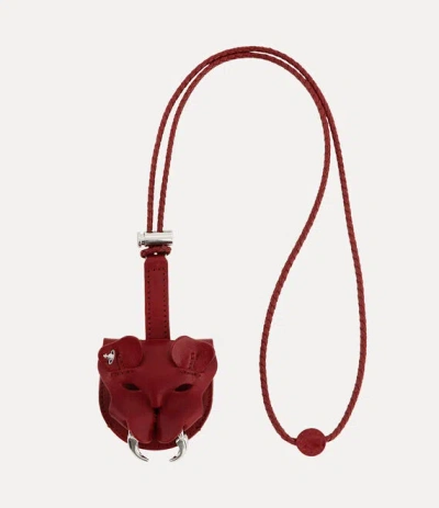 Vivienne Westwood Tiger Head Charm Strap Shiny Veget Tanned Red One Size Unisex