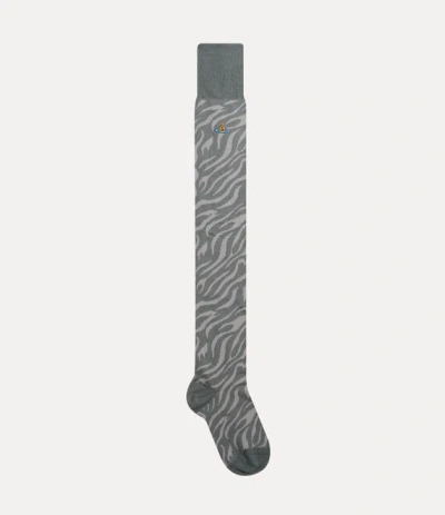 Vivienne Westwood Tiger Over The Knee Socks Tiger Over The Knee Grey Os-u Women