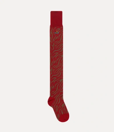 Vivienne Westwood Tiger Over The Knee Socks Tiger Over The Knee Red Os-u Women
