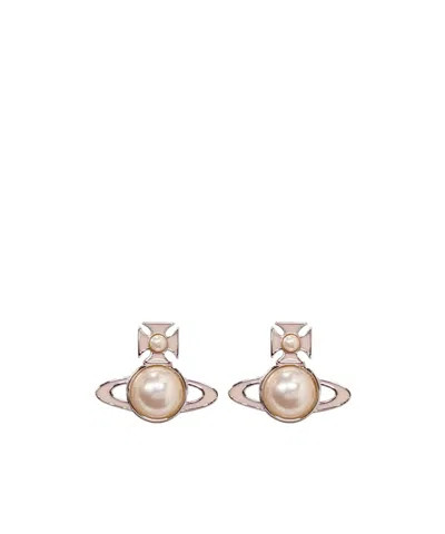 Vivienne Westwood Tillya Logo Earrings In Gold