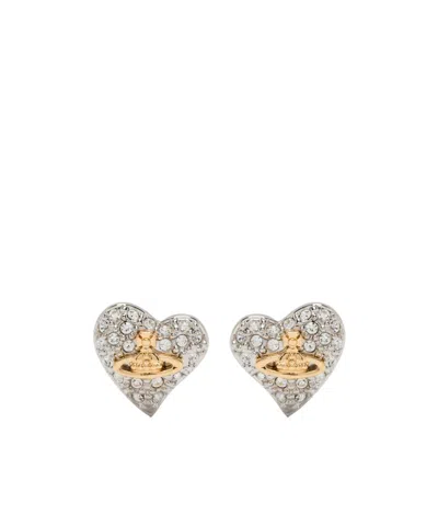 Vivienne Westwood Tiny Heart Earrings In Yellow