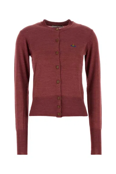 VIVIENNE WESTWOOD TIZIANO RED WOOL BLEND BEA CARDIGAN