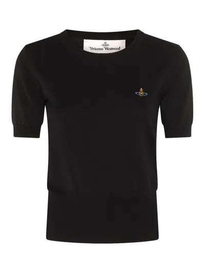 VIVIENNE WESTWOOD BLACK SILK-WOOL BLEND TOP