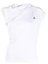 Vivienne Westwood Draped Design T-shirt With Cap Sleeves In White