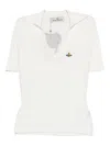 Vivienne Westwood Knit Ribbed V-neck Short Sleeves Top In White