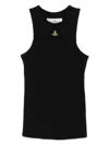 Vivienne Westwood 90s Orb-embellished Ribbed Tank Top In Black