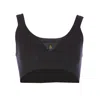 Vivienne Westwood Orb-embroidered Cotton Cropped Top In Black