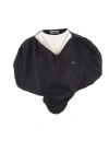 Vivienne Westwood Heart Top In Regenerative Poplin In Black
