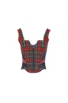 Vivienne Westwood Tartan Zip-front Top In Green