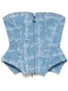 Vivienne Westwood Denim Cobrax Corset Laser Denim Vw-grid-blue 46 Women In Grid/blue