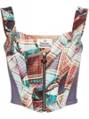 Vivienne Westwood Printed Wool Corset Top In Multi Tartan