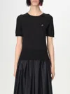 Vivienne Westwood Orb Embroidered Short-sleeved Knit Top In Black