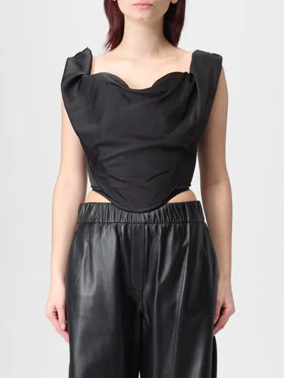 Vivienne Westwood Heart Top In Regenerative Poplin In Black