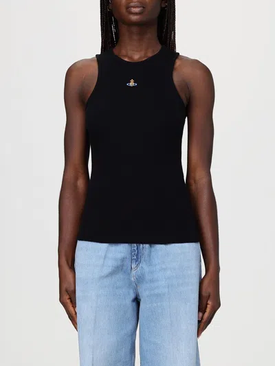 Vivienne Westwood Fitted Black Sleeveless Top With High Neckline