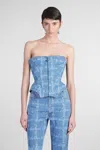 Vivienne Westwood Denim Cobrax Corset Laser Denim Vw-grid-blue 46 Women