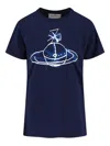 Vivienne Westwood Crew Neck Graphic Print Short Sleeves Top In Blue
