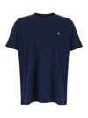Vivienne Westwood Blue Crewneck T-shirt With Orb Detail In Cotton Man In Blue