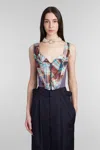Vivienne Westwood Printed Wool Corset Top In Multicolor