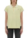 Vivienne Westwood Orb-embroidered Cotton Polo Top In Yellow