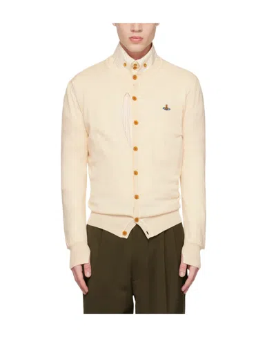 Vivienne Westwood Off-white Ripped Cardigan In A408 Cream