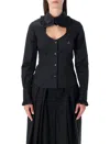 Vivienne Westwood Tailored Long Sleeve Shirt With Ruffled Collar In Black